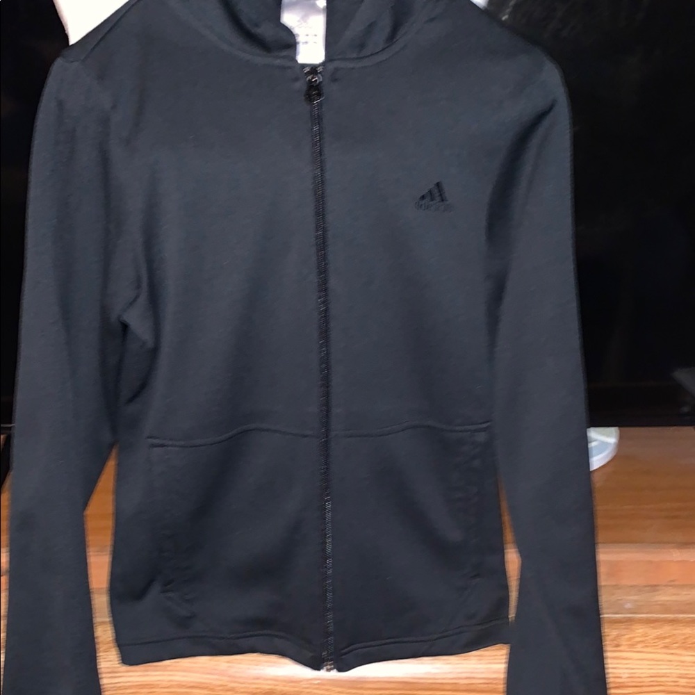 Adidas zipper hoodie black medium